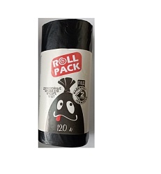 Мешки для мусора ПВД РОЛЛ ПАК черные 120л. 40мкр, 10шт/рулон