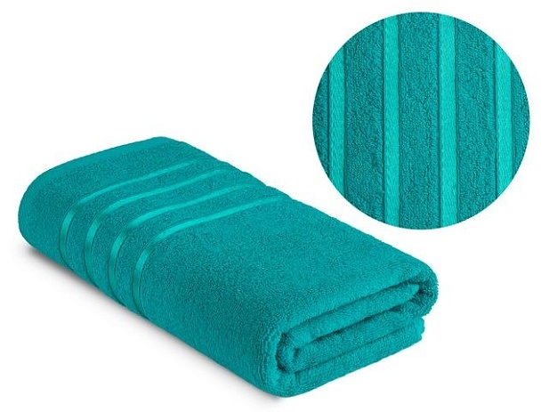Полотенце махровое гладкокрашеное 420 г/м, 70х140см, Бирюзовый