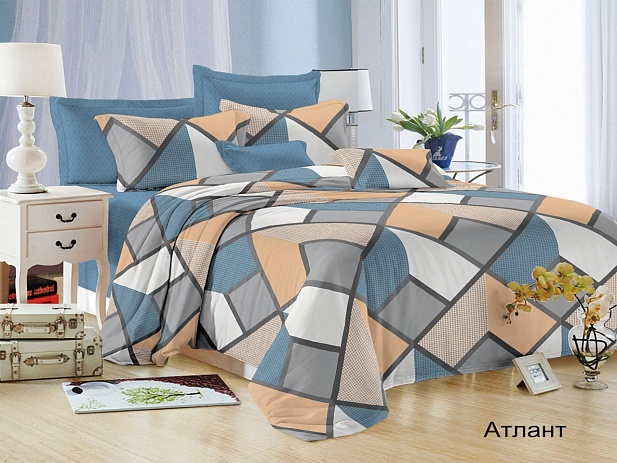 Комплект постельного белья 2-х спальный Satin Collection, Атлант