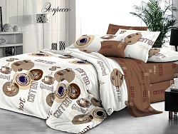 Комплект постельного белья Семейный "Белла Вита Люкс" Эльф, Эспрессо