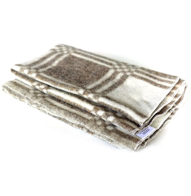 Детское одеяло полушерстяное С-6/д 70% шерсть 600гр. / Клетка, 110x140 см