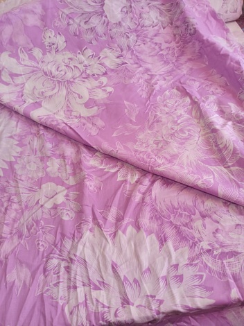 Ткань сатин Цветы розовый