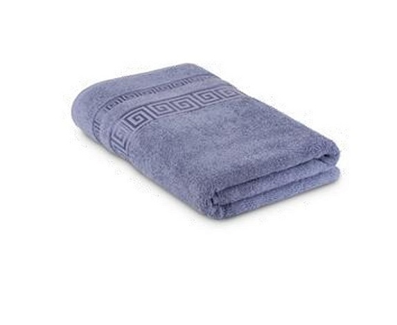 Полотенце махровое "Греческий узор", плотность 430 г/кв.м, 50х90см, Серо-синий