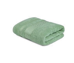 Полотенце махровое "Греческий узор", плотность 430 г/кв.м, 100х150см, Светло-зеленый