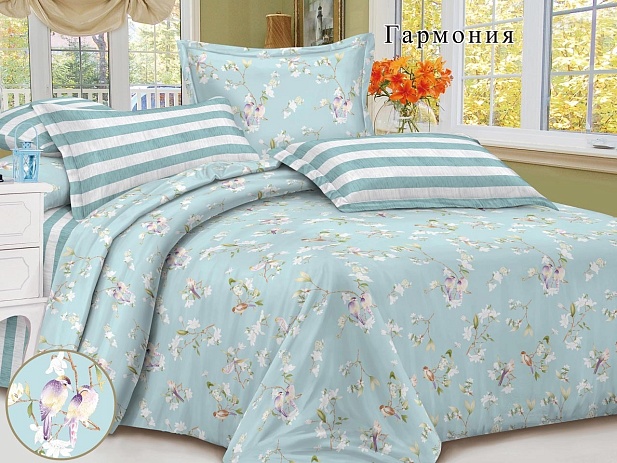 Комплект постельного белья Евро "Sateen De Luxe" Эльф,  Гармония