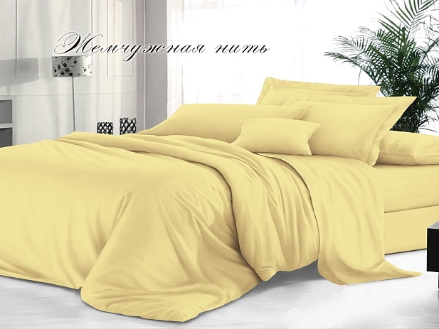 Простыня на резинке 90х200х30см; гладкокрашеный сатин Жемчужная нить