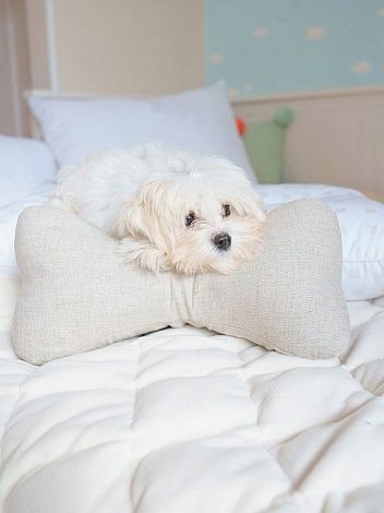 Подушка лен "Косточка" лебяжий пух F497,  универсальный размер