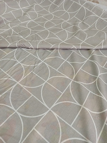 Ткань поплин Графика серый