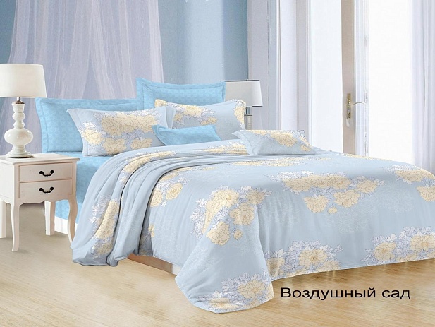 Комплект постельного белья Семейный Satin Collection, Воздушный сад