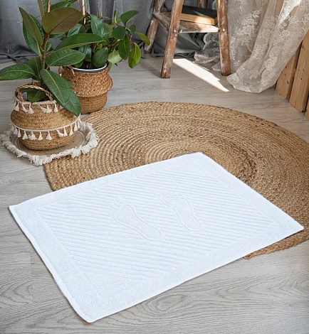 Полотенце махровое для ног 50х70см, 700гр Ашхабад, (белый)