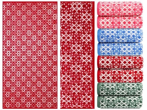 Полотенце махровое  "Клетка", плотность 465  г/кв.м, 35х70см