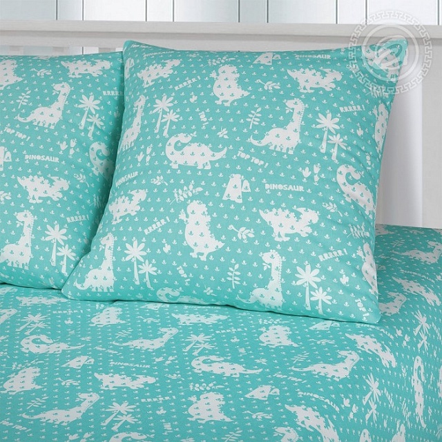 Комплект постельного белья Детское простыня на резинке , бязь 120гр, Динопарк