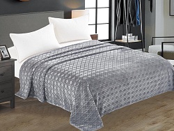 Плед флисовый, гладкокрашеный “Luxury”, 220х240см серый