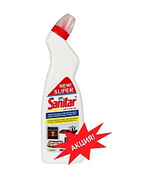 СУПЕР  СанитаР гель для чистки плит,микроволновых печей Лимон, 800 мл.