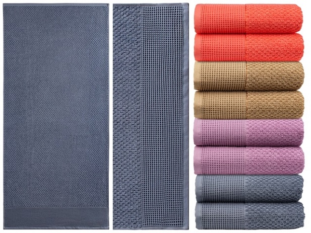 Полотенце махровое гладкокрашеное жаккардовое 70x140см, Рубчик, 420 гр