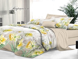 Комплект постельного белья Семейный "Sateen De Luxe" Эльф, Нарциссы