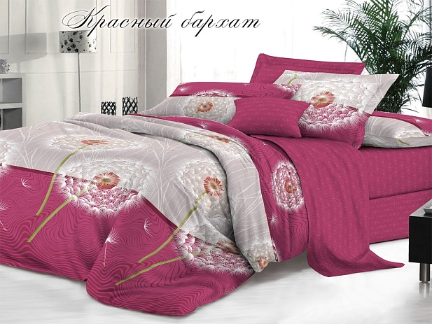Комплект постельного белья 1,5 спальный "Белла Вита Люкс" Эльф, Красный бархат