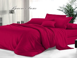 Простыня "Евростандарт" 220х215см, гладкокрашеный сатин, Красное вино
