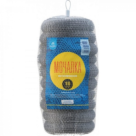 Губка металлическая в СЕТКЕ АкваМаг, 10 шт. 