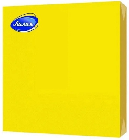 Салфетки бумажные сервировочные "Лилия" желтые , 2 слоя, 33х33см, 20 шт.