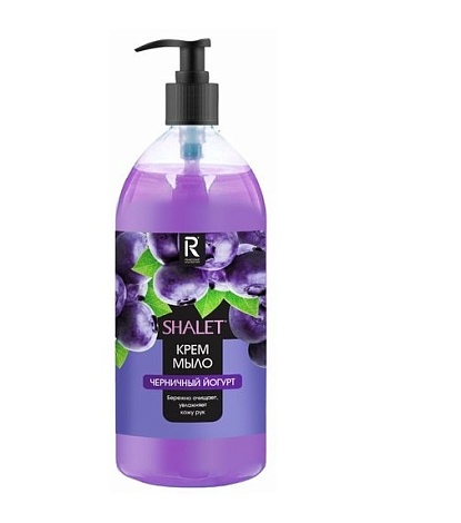 Жидкое крем-мыло SHALET  увлажняющее Черничный йогурт, 1л с курком  
