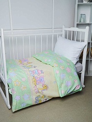 Пододеяльник бязь (без молнии) / Веселый паровозик 110x140 см