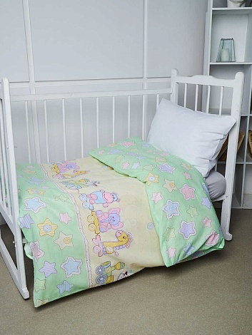 Пододеяльник бязь (без молнии) / Веселый паровозик 110x140 см