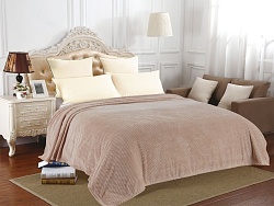 Плед флисовый “Luxury” с плетением "Ананас", 200х220см