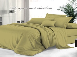 Комплект постельного белья 2-х спальный Макси гладкокрашеный "Sateen De Luxe" Эльф, Миндальный бисквит