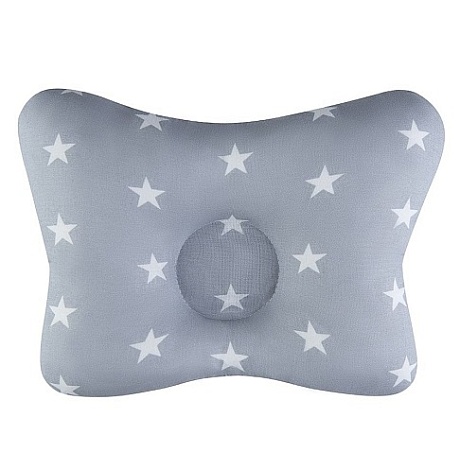 Детская подушка Малютка "Звездочки белые на сером" (М631),  24*27см