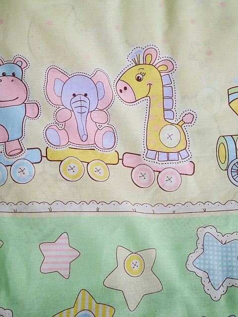 Пододеяльник бязь (без молнии) / Веселый паровозик 110x140 см