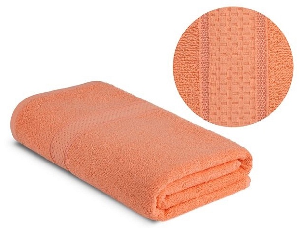 Полотенце махровое гладкокрашеное 360 г/м, 40х70см, Персиковый