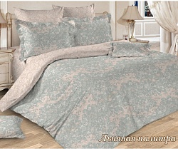 Комплект постельного белья Евро на резинке, Льняная палитра