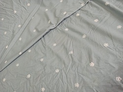 Ткань перкаль Цветы, серый