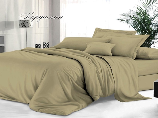 Пододеяльник "Евро" 200х220см, гладкокрашеный сатин, Кардамон