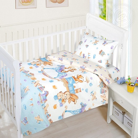 Комплект постельного белья Детское простыня на резинке , бязь 120гр, Детство 