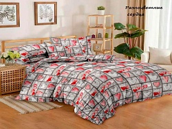 Комплект постельного белья 1,5 спальный "Domo Vita", Разноцветные сердца