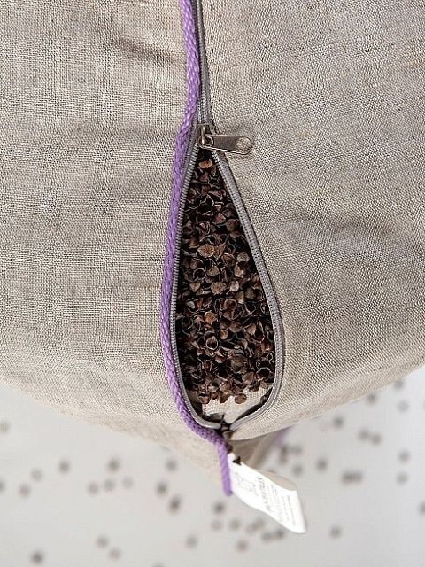 Подушка "Сила Природы" гречишная лузга лён / с цветами лаванды, 40*60см