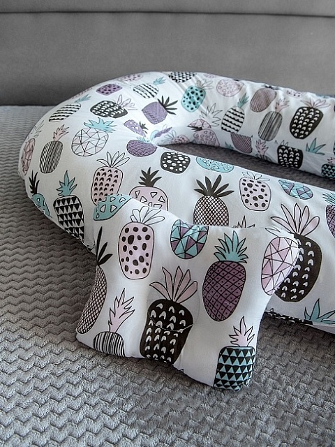 Подушка для беременных "Подкова" + подушка для младенцев, Ананасики