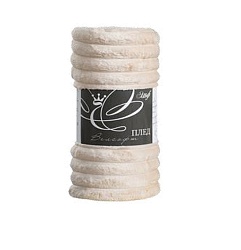 Плед жаккардовый в обечайке, 220х240см (Эльф), Бежевый