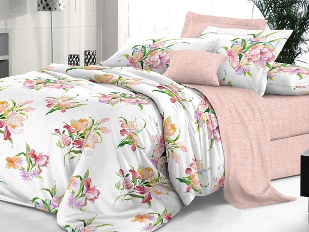 Комплект постельного белья Семейный "Sateen De Luxe" Эльф, Амелия