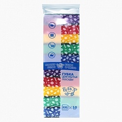Губка бытовая XXL "Мистер БУЛЬК",  10*7,5*3,5 (10шт)
