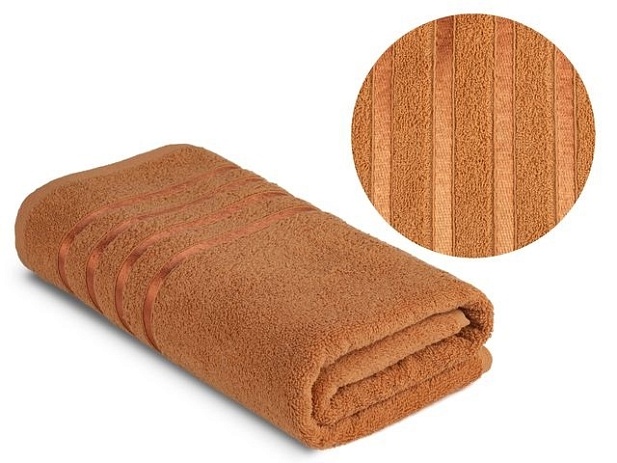 Полотенце махровое гладкокрашеное 420 г/м, 70х140см, Бежевый