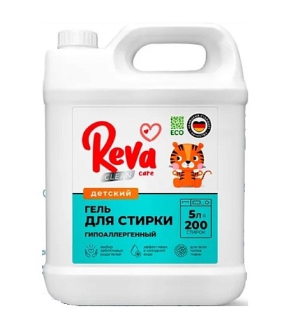 Гель для стирки детского белья REVA CARE. Концентрат, 5л