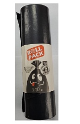 Мешки для мусора РОЛЛ ПАК  ПВД 240л.черные 45мкр, 10шт/рулон