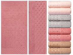 Полотенце махровое жаккардовое гладкокрашеное "Шарики", плотность 420 г/кв.м, 70х140см