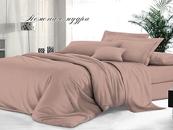 Комплект постельного белья Семейный гладкокрашеный "Sateen De Luxe" Эльф, Нежная пудра