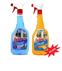 Бархат Искра для стекол с курком со спиртом, 750мл