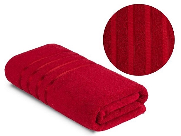 Полотенце махровое гладкокрашеное 420 г/м, 100х150см, Бордовый
