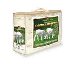 Одеяло из овечьей шерсти Евро 200x215см в чемодане (Эльф)